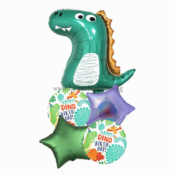 Cute Doodle Dinosaur Happy Birthday Balloon Bouquet